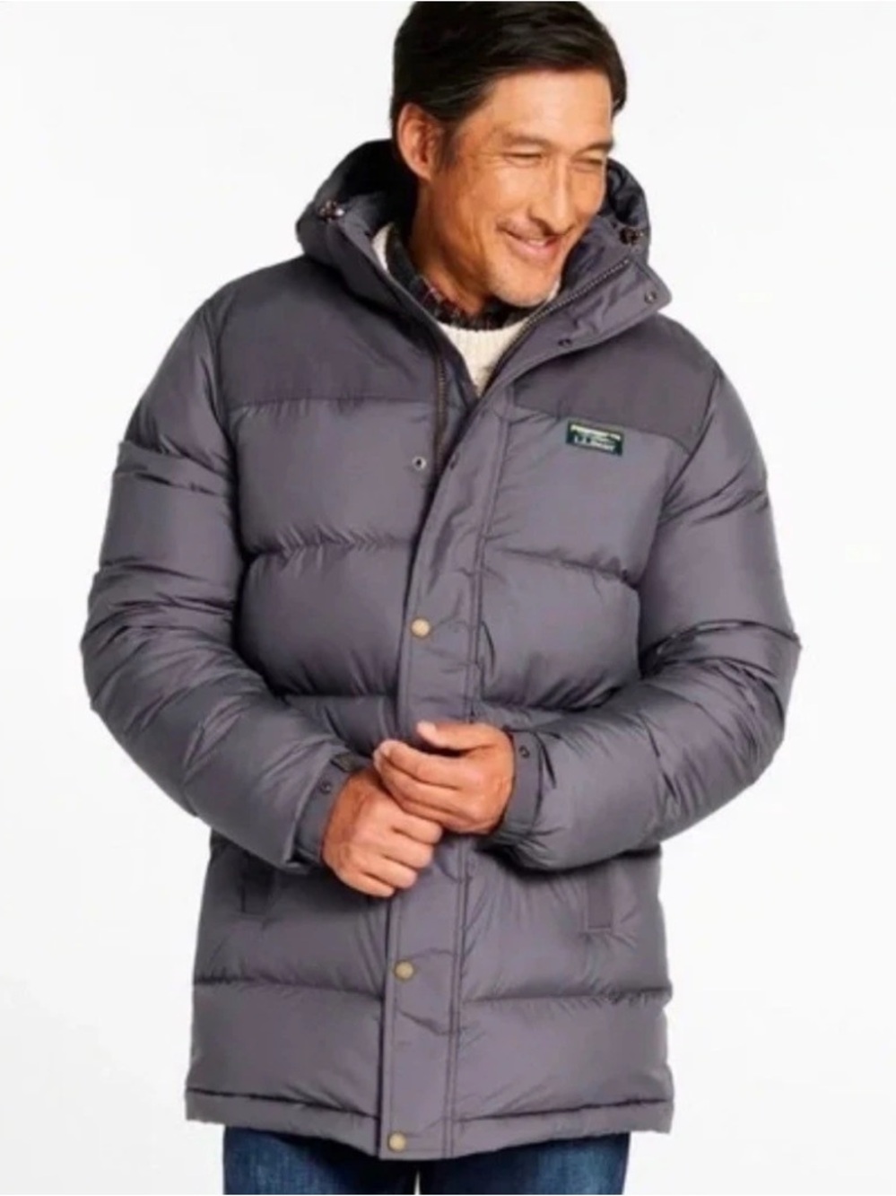 L.L. Bean Men's Mountain Classic Down Puffer Jacket in Gray - Picture 2 of 10